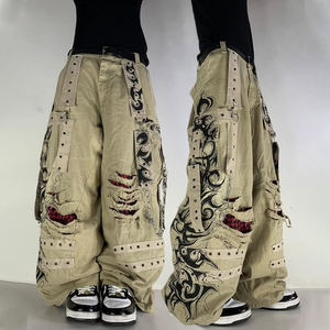 Jeans pour hommes DiZNEW 2026, effet déchiré, <span class=keywords><strong>couleur</strong></span> kaki, polyvalents et adaptés à toutes les occasions, jeans pour hommes de haute qualité - Product Image 1