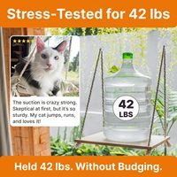 Perchoir de fenêtre pour chat avec ventouses de qualité industrielle - Lit hamac en bois de pin massif, coussin moelleux, capacité de 42 lb pour chats d'intérieur