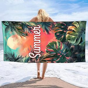 Telo Mare <span class=keywords><strong>in</strong></span> Microfibra con Stampa Tramonto su Foglie di Palma, Oversize, Anti-Sabbia, Asciugatura Rapida, per Piscina, Viaggi, Vacanze, Personalizzabile con Logo - Product Image 2