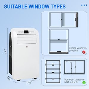DB sıcak satış 11500 BTU mobil klima soğutma sadece 550 Sq. Ft. Abd tak DC güç 24H zamanlayıcı pencere kiti ile nem - Product Image 3