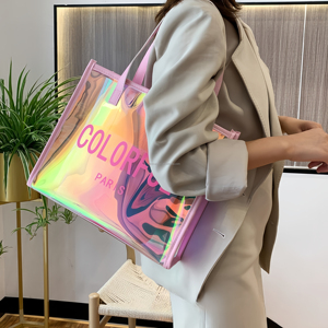 <span class=keywords><strong>Borsa</strong></span> di lusso trasparente su misura all'ingrosso del Laser del PVC, <span class=keywords><strong>borsa</strong></span> impermeabile della gelatina, <span class=keywords><strong>borsa</strong></span> ispessita di trucco - Product Image 1