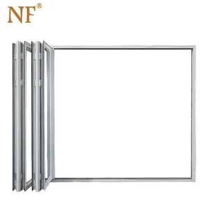 Vendita all'ingrosso di vetro di alluminio porte finestre-Vetro di sicurezza Temperato di Alluminio pieghevole bifold finestre/porte con maniglie
