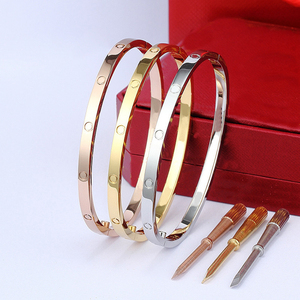 Bracelets LOVE de luxe pour créateurs de bijoux, version fine, en acier inoxydable, avec tournevis, pour amoureux - Product Image 1