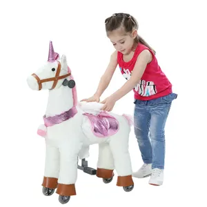 HI unicorn scooter pink and white mechanical ride on toy S size available for kids play