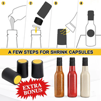 Bouteille en verre transparente de 90 ml (3 oz), 150 ml (5 oz), 250 ml (8 oz) pour vinaigre, ketchup, sauce chili piquante avec bouchons en plastique