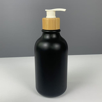 Botol Sampo Plastik Transparan Frosted 300ml 500ml (10oz 16oz) Kosong, Botol Pompa Lotion Bambu, Kemasan Kosmetik - Promo!