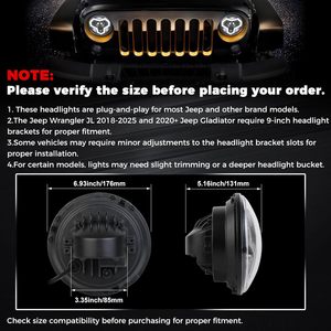 Faros LED OVOVS de 7 Pulgadas con Luz Diurna DRL, Señal de Giro, Luz Alta/Baja para Jeep Wrangler JK JKU TJ LJ CJ Hummer H1 H2 - Product Image 6