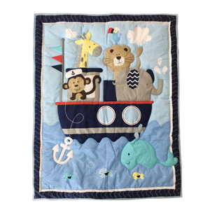 Edredón de algodón Patchwork bebé con bordado edredón diseño Animal juego de cama bebé guardería juego de cama - Product Image 1