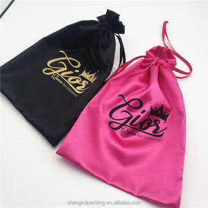 Borsa da imballaggio in raso di capelli vergini crudi 100% borse di raso di lusso per fasci di capelli onde e scoppi borsa per la conservazione di parrucche di seta - Product Image 4