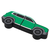 Clé USB 2.0 en PVC en forme de voiture de dessin animé, design taxi, cadeau promotionnel