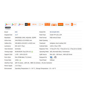 "لا لمس 16:10 وحدة * * WLED EDP 40 دبابيس من نوع SRGB Cd/<span class=keywords><strong>m</strong></span>²: 1 - Product Image 6
