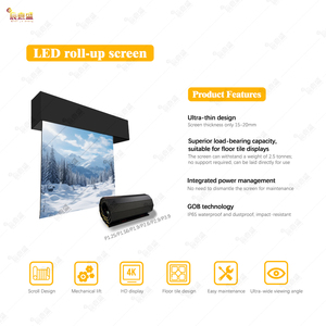 Trong nhà đầy đủ màu sắc TV <span class=keywords><strong>Video</strong></span> tường LED cán Màn hình hiển thị màn hình với hình ảnh động hỗ trợ có thể gập lại Roll-up hiển thị - Product Image 4