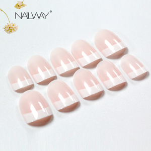 Juego de <span class=keywords><strong>uñas</strong></span> postizas, <span class=keywords><strong>Uñas</strong></span> postizas de cobertura completa, <span class=keywords><strong>color</strong></span> <span class=keywords><strong>rosa</strong></span> y francés, 24 unidades - Product Image 3