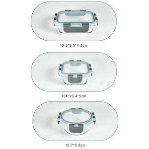 Mini caja de vidrio de borosilicato alto personalizada para cocina y hogar, contenedor de comida para el almuerzo, tapa de bloqueo, etiqueta hermética, cajón para bebés - Product Image 4
