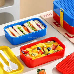 Fiambrera con estilo de bloques de construcción creativos, <span class=keywords><strong>caja</strong></span> Bento apilable y duradera para niños y adultos, perfecta para la escuela, la Oficina y los viajes - Product Image 4