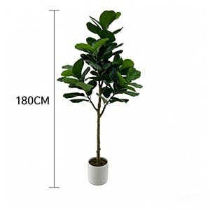 <b>Artificial</b> <b>Tree</b> Green Potted with Piano Leaf Banyan Ornaments for Living Room Floor Simulation - Product Image 2