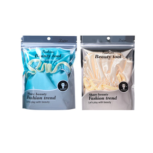 Lmltop หมวกอาบน้ำผ้าซาตินสีเบจสีฟ้าหนากันน้ำที่ป้องกันผมสำหรับผู้หญิง JJF40 JJF39สไตล์หรูหรา - Product Image 1