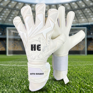 Affordable Price Goalkeeper Gloves Trending Style Backhand Rubber Inject full <b>Finger</b> Design Removable <b>Strap</b> Best Price Gloves - Product Image 4