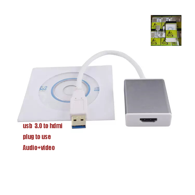 USB for Adapter for Computer-1080P Resolution PVC Jacket Supports Windows 11/10/8 Multiple Monitors Laptop MacBook USB 3.0