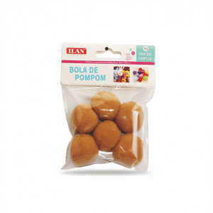 Pompon ILAN 3,5 cm colore cammello, articoli per artigianato e decorazioni fai da te - Product Image 1
