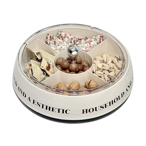 <b>Rotating</b> Fruit Plate Plastic 5 Compartment Snack Tray For Home Living Room <b>Coffee</b> <b>Table</b> Dried Fruits Nuts Candies Storage - Product Image 5