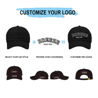 Fabricante de Gorras Personalizadas, Gorra de Béisbol con Bordado 3D, Logotipo de Chenille, Algodón Lavado, Gorra de Béisbol Desgastada, 100% Algodón, Gorra Estilo Dad Hat