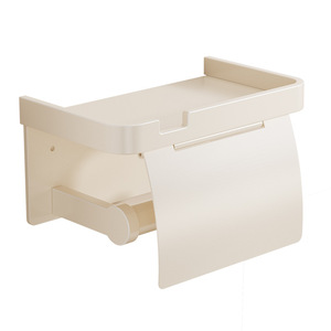 Porte-<span class=keywords><strong>papier</strong></span> toilette <span class=keywords><strong>mural</strong></span> moderne en aluminium blanc crème, écologique, pour salle de bain d'hôtel - Product Image 1