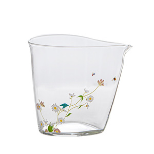 Jarra de té de vidrio con forma de margarita, taza transparente gruesa para servir té - Product Image 1