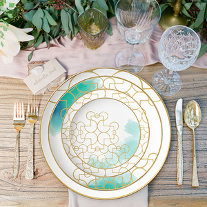 Assiettes de restaurant bleues colorées 4 couleurs, vaisselle européenne de luxe léger haut de gamme, ensemble de vaisselle en céramique d'os - Product Image 6
