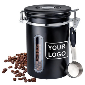 Barattolo per Alimenti in Acciaio Inox 304 con Logo Personalizzato, Ermetico con Finestra Trasparente, Regalo Promozionale, Contenitore <span class=keywords><strong>Sottovuoto</strong></span> per Caffè da Ufficio - Product Image 1