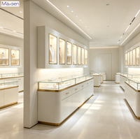 Vitrine à bijoux en verre haut de gamme Maxsen avec éclairage LED, personnalisable, pour mur et sol, pour les bijouteries de luxe
