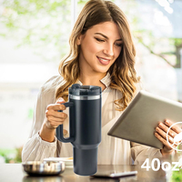 Gobelet en acier inoxydable de 40oz avec couvercle et paille, avec strass en cristal gravé au laser, idée de cadeau d'affaires