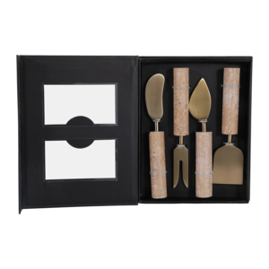 Set di Utensili per Servire il Formaggio con Manici in Pietra, Accessori da Cucina in Acciaio Inossidabile, Servizi Decorativi per Intrattenere - Product Image 3