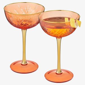 Verres à <span class=keywords><strong>Martini</strong></span> en Cristal avec Bord Doré Réutilisables et Recyclables Logo Personnalisé Créatif Cocktail Vintage (<span class=keywords><strong>Orange</strong></span> Rouge) - Product Image 5