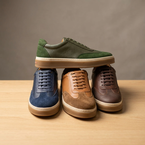 Zapatos de cuero genuino para hombre, zapatillas informales con cordones, suela de goma suave, para uso diario en primavera - Product Image 1