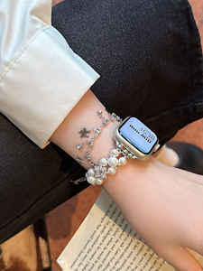 Convient aux cadrans 38/41/45/49mm, Montre Ultra2/1 Bracelet papillon en perles incrustées de diamants de luxe Series10 9 8 <span class=keywords><strong>7</strong></span> 6 5 4 - Product Image 4