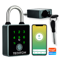 Candado Inteligente con Batería CR2 3V, Huella Dactilar, Contraseña, Tarjeta, Llave, App Tuya, Impermeable, para Exteriores, Puertas, Gimnasios, Casilleros, Seguridad