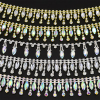 Brillez avec votre mode bijoux à bricoler soi-même création gland strass garniture avec griffe chaîne robes de mariée en vrac strass