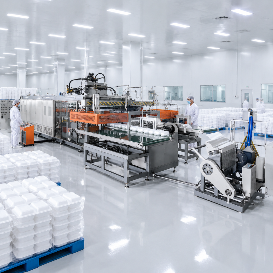 Hygienic Automatic PS Foam Lunch Box Forming Machine| Alibaba.com