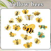Super subvention série jaune mignon petite abeille broderie Patch transfrontalier exclusif ordinateur brodé feutre décoratif