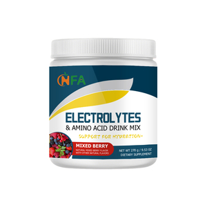 Poudre d'électrolytes en gros OEM pour le maintien de la santé musculaire, soutien à l'hydratation après l'entraînement, saveur fruits rouges mélangés, boisson aux acides aminés - Product Image 1