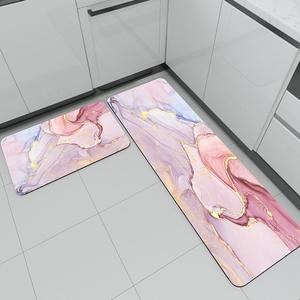 Ensemble de tapis de cuisine en terre de diatomée marbrée nordique, rectangulaires, antidérapants, absorbants l'eau, faciles à nettoyer, tapis de sol pour la maison - Product Image 2