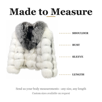 Veste Courte Femme en Fourrure de Renard Marbrée, Col en V, Couleur Naturelle, Doublure en Soie Chaude, Coton, Personnalisation en Gros pour la Vente au Détail