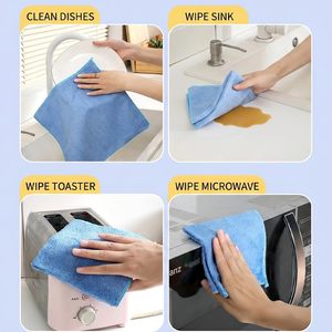 Serviette en microfibre 80% polyester 500 g/m² carrée, écologique, pour le nettoyage et le polissage de voitures et de cuisines - Product Image 4