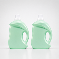 Grande bouteille de détergent à lessive en HDPE bleu de 3 L (100 oz) avec poignée ergonomique et bouchon doseur à bec verseur de précision