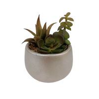Plantes succulentes artificielles en plastique vertes de 3-4 pouces, décoration de plantes en pot pour la maison et le bureau