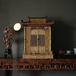 Xiangfei Bamboo Ming Style Home Guanyin and Wealth God Altar, Shrine, Buddha Cabinet, with Drawers - Product Image 4