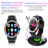 Cámara dual CUP Quad-Core Pantalla de 1,54 pulgadas Videollamada Android Smartwatch PG999 Pro SOS Sports tarjeta SIM 4G Smart Watch