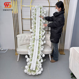 Chemin de table romantique de style tropical rose vif, centre de table, chemin de table en soie artificielle 5D, centre de table en fleurs de rose, toile de fond - Product Image 6