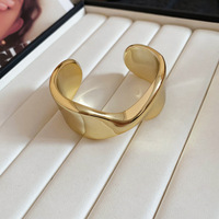 Bracelet jonc ouvert en plastique ABS brillant, design unique, bijoux de mode exagérés pour femmes